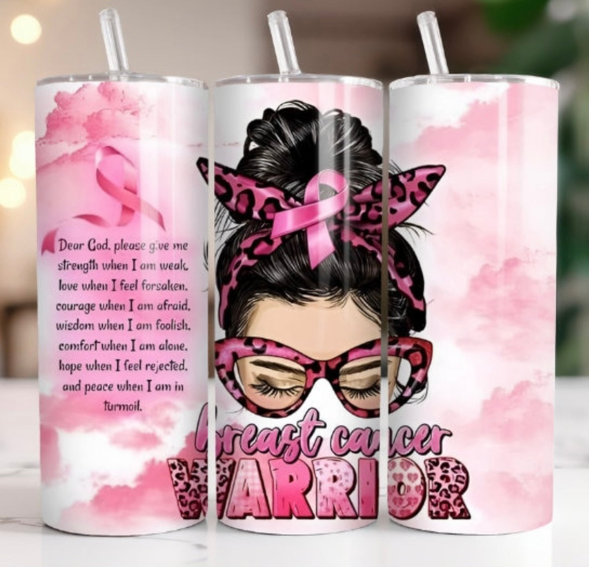 🌸Breast Cancer Warrior Tumbler