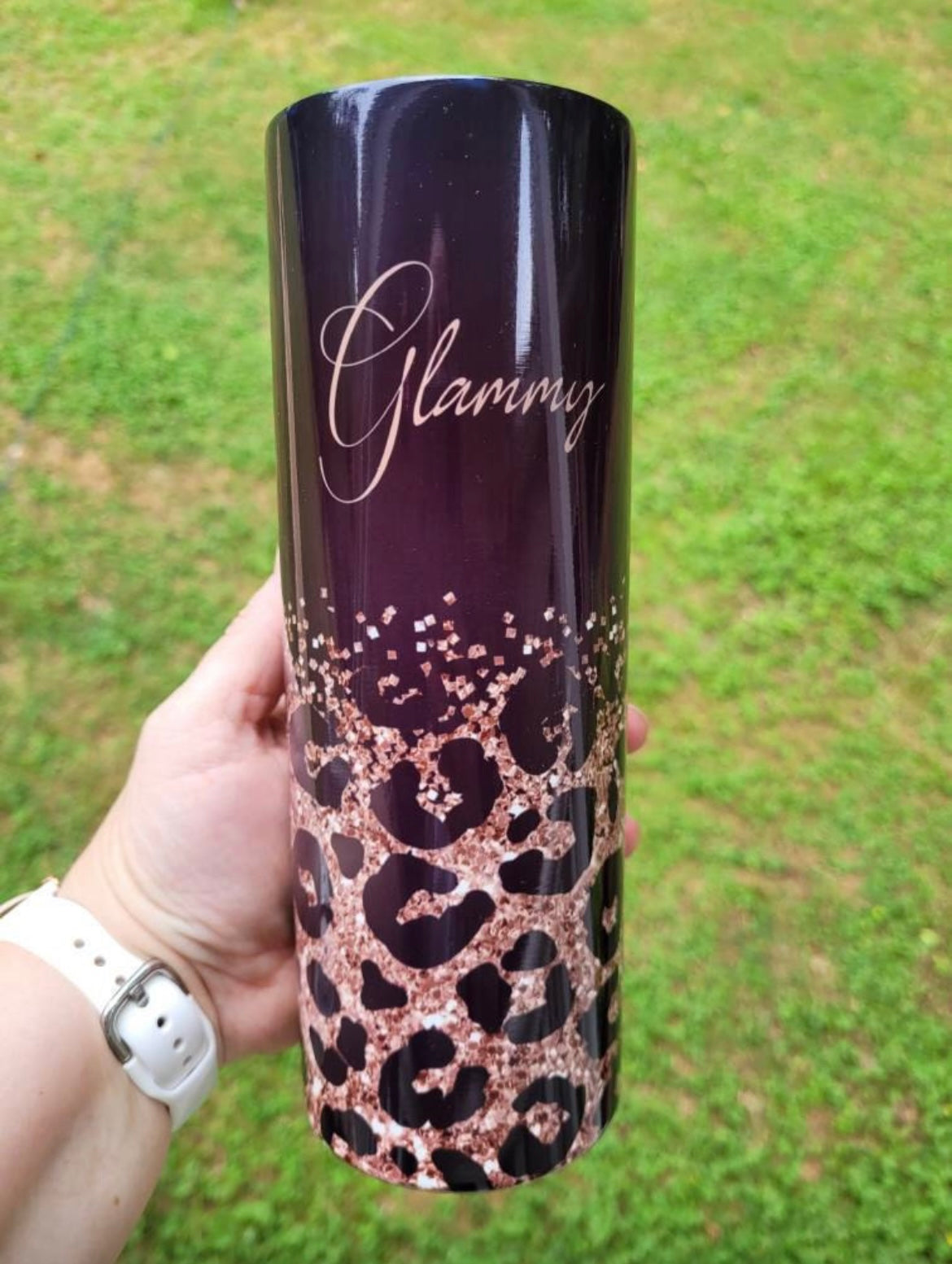 🌸Glitter Gold Leopard Tumbler