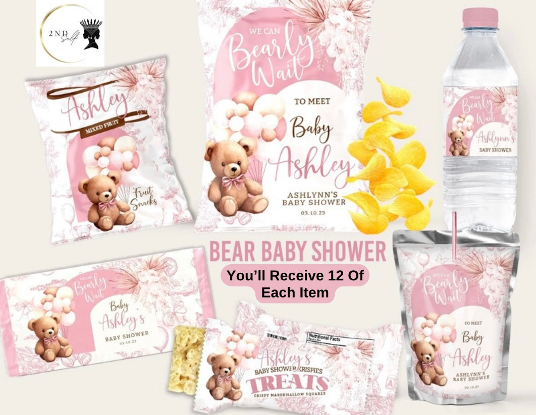 🌸Pink Bear Baby Shower Party Favor