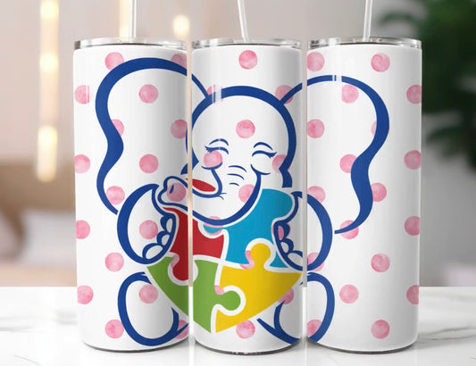 🌸 Puzzled Elephant Tumbler