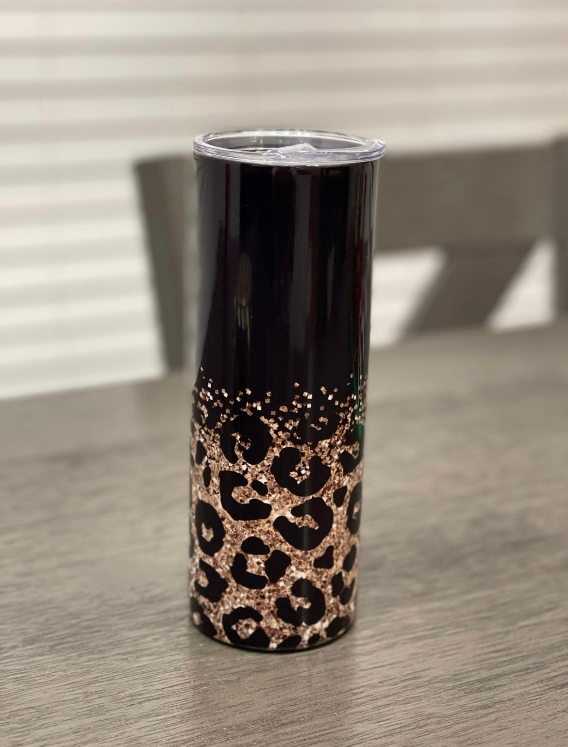 🌸Glitter Gold Leopard Tumbler