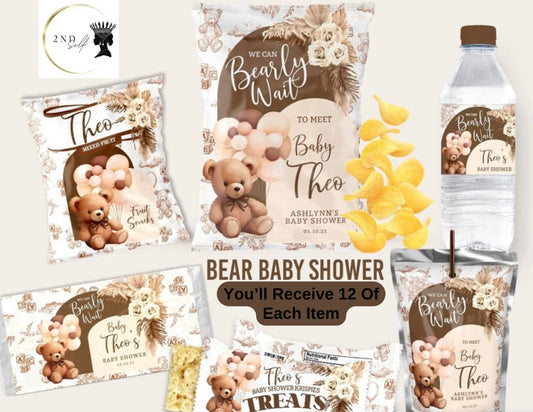 🌸Brown Bear Baby Shower Party Favor