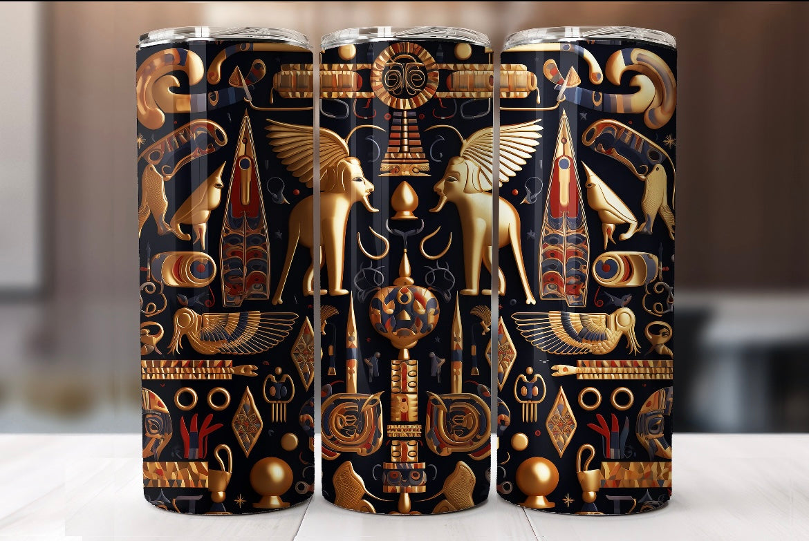 🌸Gold Hieroglyphs Tumbler