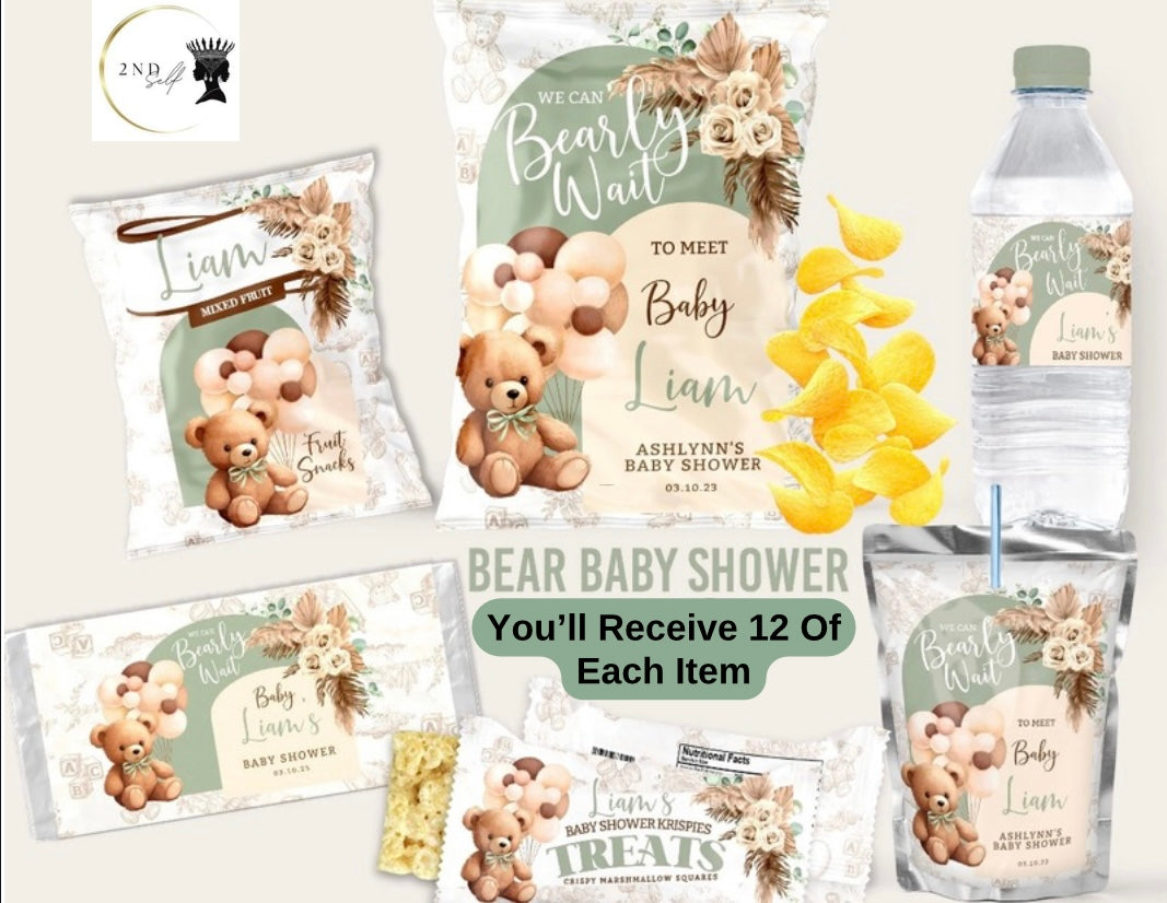 🌸Green Bear Baby Shower Party Favor