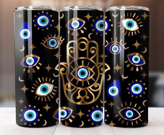 🌸Black & Gold Eye Tumbler