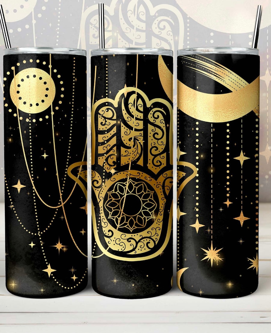 🌸Celestial Hamsa Tumbler