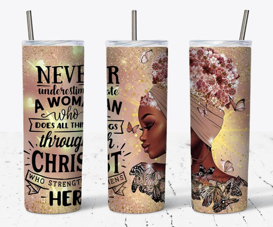 🌸Through Christ Tumbler