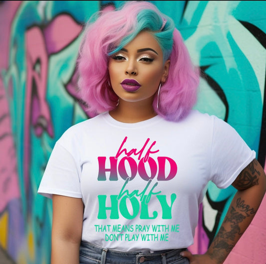 🌸Womens Half Hood Half Holy Tee